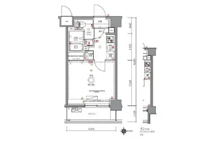 GENOVIA西川口II(1K/2階)の間取り写真