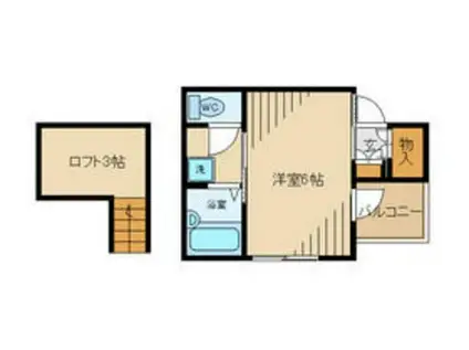 くまさんハウス(ワンルーム/3階)の間取り写真