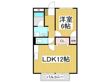 SURPLUS藤(1LDK/1階)の間取り写真