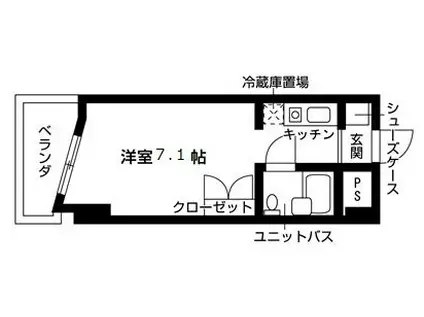 シェルマン則武(1K/7階)の間取り写真