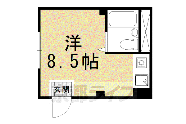 アクシス宮越(ワンルーム/2階)の間取り写真