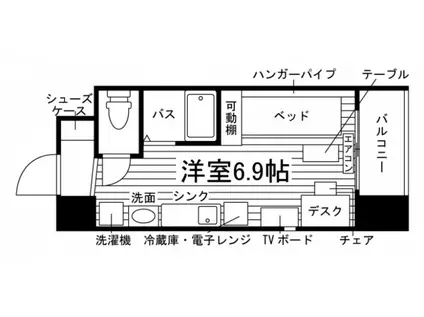 グランチッタ仙台東口(ワンルーム/12階)の間取り写真
