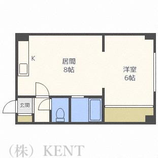 ホワイトパーク山の手(1LDK/3階)の間取り写真