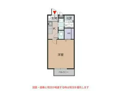 エスペランサ(1K/1階)の間取り写真