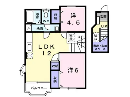 アルモニィI(2LDK/2階)の間取り写真