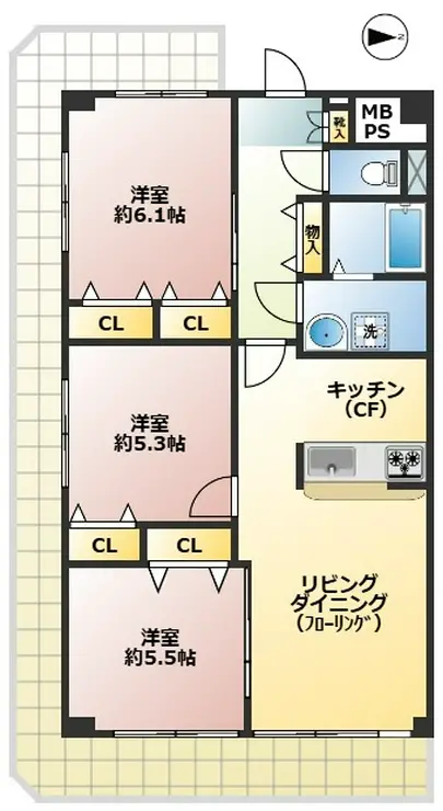 洋伸東大島マンション 8階階 間取り