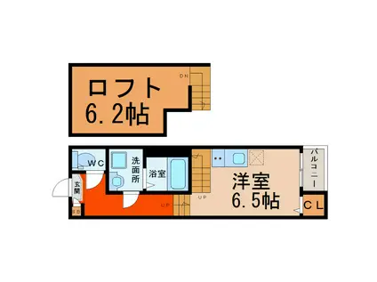 グランツ六番町(1K/1階)の間取り写真