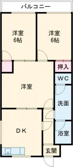 グランコート滝野(3DK/3階)の間取り写真