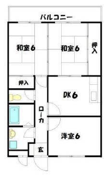 プラチナコート青山(3DK/4階)の間取り写真