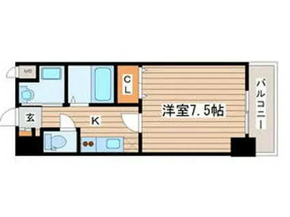 パークフラッツ本町(1K/11階)の間取り写真