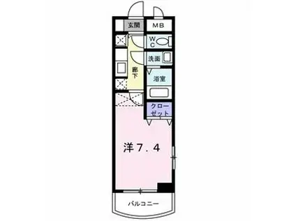 カルフール吉塚(1K/7階)の間取り写真