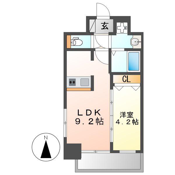 ファステート名古屋ラプソディ(1LDK/2階)の間取り写真