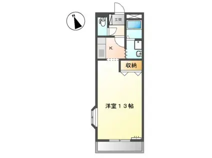 アコードタウン(1K/1階)の間取り写真