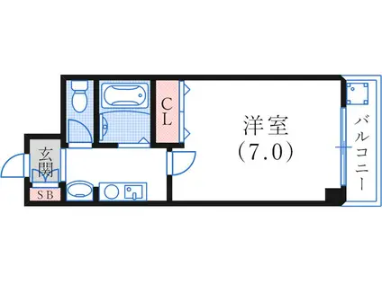 モアベル神戸(1K/2階)の間取り写真