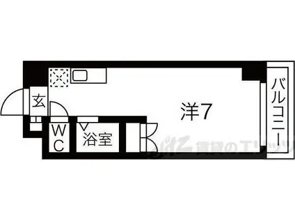 プレリュード江坂(ワンルーム/1階)の間取り写真