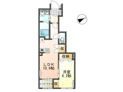 LIVE・DELIGHT(1LDK/1階)の間取り写真