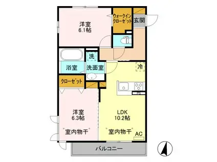 エミネンス(2LDK/3階)の間取り写真