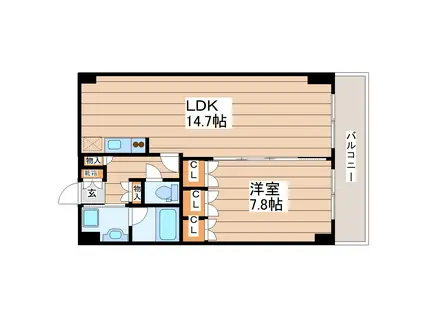 レジデンス仙台駅東(1LDK/10階)の間取り写真