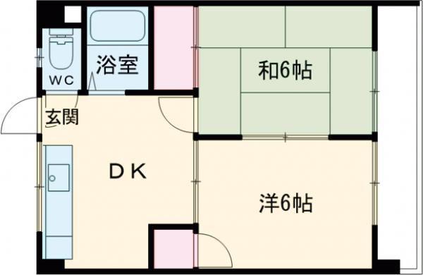 ゴールデンハイツ渡部(2DK/3階)の間取り写真