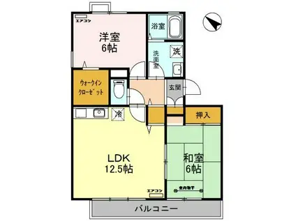 ウエストシティVI(2LDK/3階)の間取り写真
