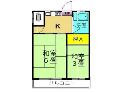 カセザワマンション(2K/2階)の間取り写真