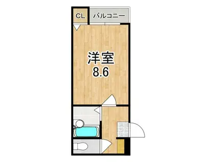 ヴェルデコート八木(ワンルーム/3階)の間取り写真