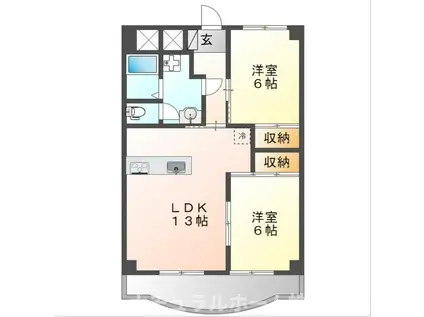 オリエンタルハイツ(2LDK/3階)の間取り写真