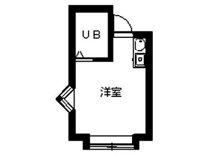 パンシオン国領(ワンルーム/1階)の間取り写真