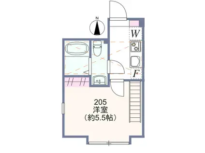 アザーレ・クオン日吉(1K/2階)の間取り写真
