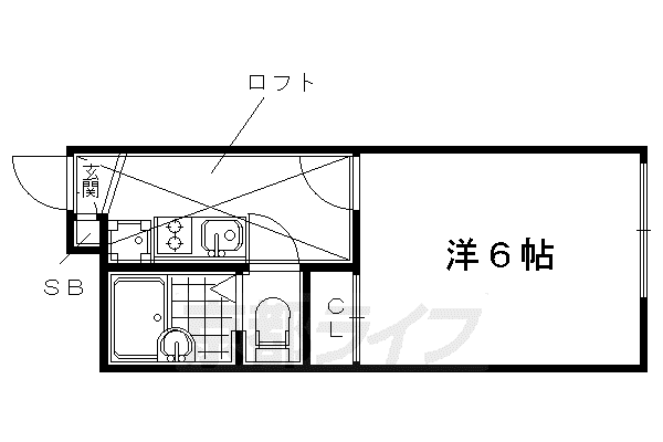 レオパレスALTAIV(1K/2階)の間取り写真