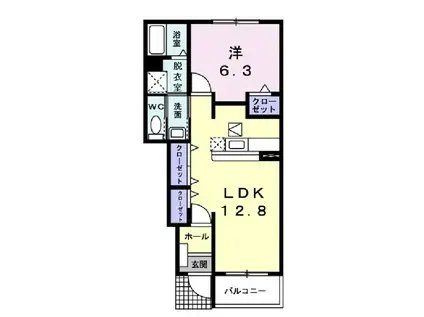 パインビレッジ90(1LDK/1階)の間取り写真