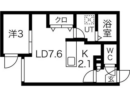 HOLOMUA MAKALII(1DK/4階)の間取り写真