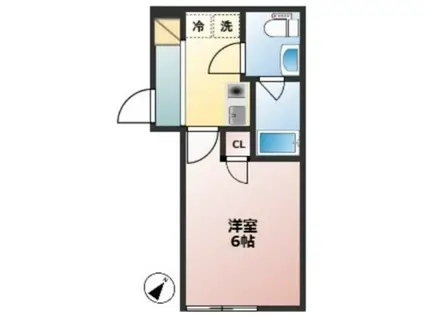 L-STAGE宮崎台(1K/3階)の間取り写真