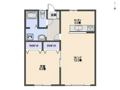 ガーデンシティ広田(1LDK/1階)の間取り写真