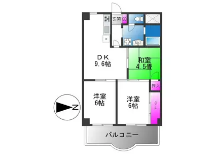 ダイヤモンドハイツI(3DK/1階)の間取り写真