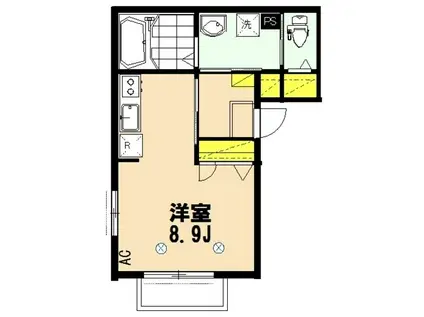 グリーンハイツ(ワンルーム/1階)の間取り写真