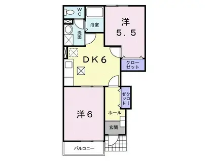 セレッソ・ジュン(2DK/1階)の間取り写真