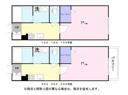 シャーメゾンロシェル(1K/1階)の間取り写真