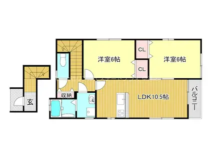 エスベランサU(2LDK/2階)の間取り写真