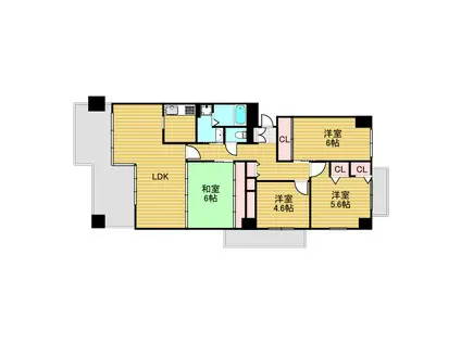 マインズ・コム神崎川(4LDK/5階)の間取り写真