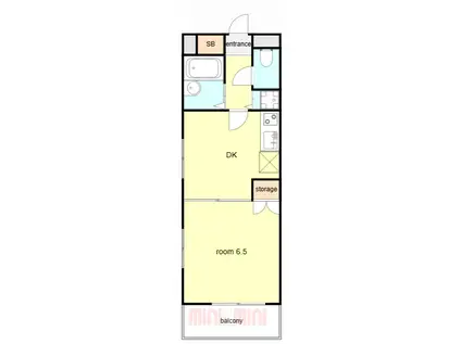 ジュネス本山(1DK/2階)の間取り写真