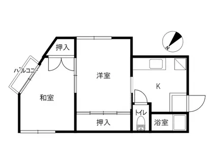 グリンデル(2K/1階)の間取り写真