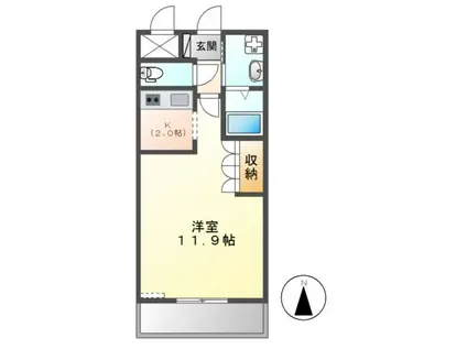 パレ・エトワール(1K/1階)の間取り写真