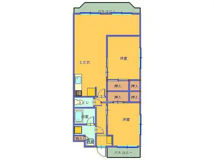 メゾン・クロシェト(2LDK/5階)の間取り写真