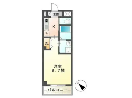 PETIT MINET(1K/3階)の間取り写真