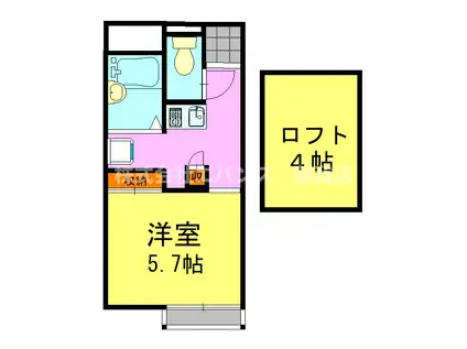 ブルーガーデン(1K/2階)の間取り写真