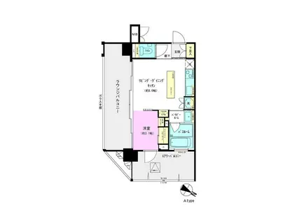グラサージュ横濱リヴィエール(1LDK/2階)の間取り写真
