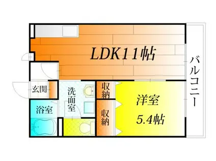 パティオヴィエント(1LDK/1階)の間取り写真