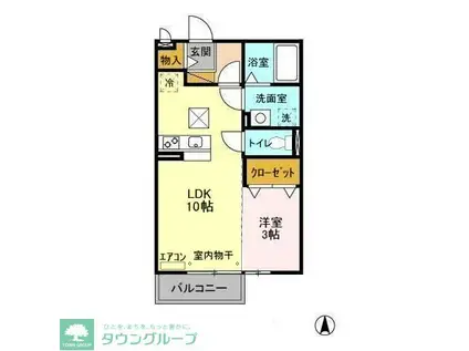サントビーヴィレッジV(1LDK/1階)の間取り写真