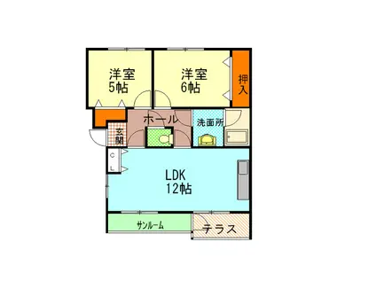 ハイツブラウン(2LDK/3階)の間取り写真